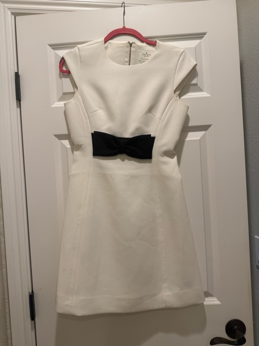 kate spade Cream Dress with Silver Zipper Detail